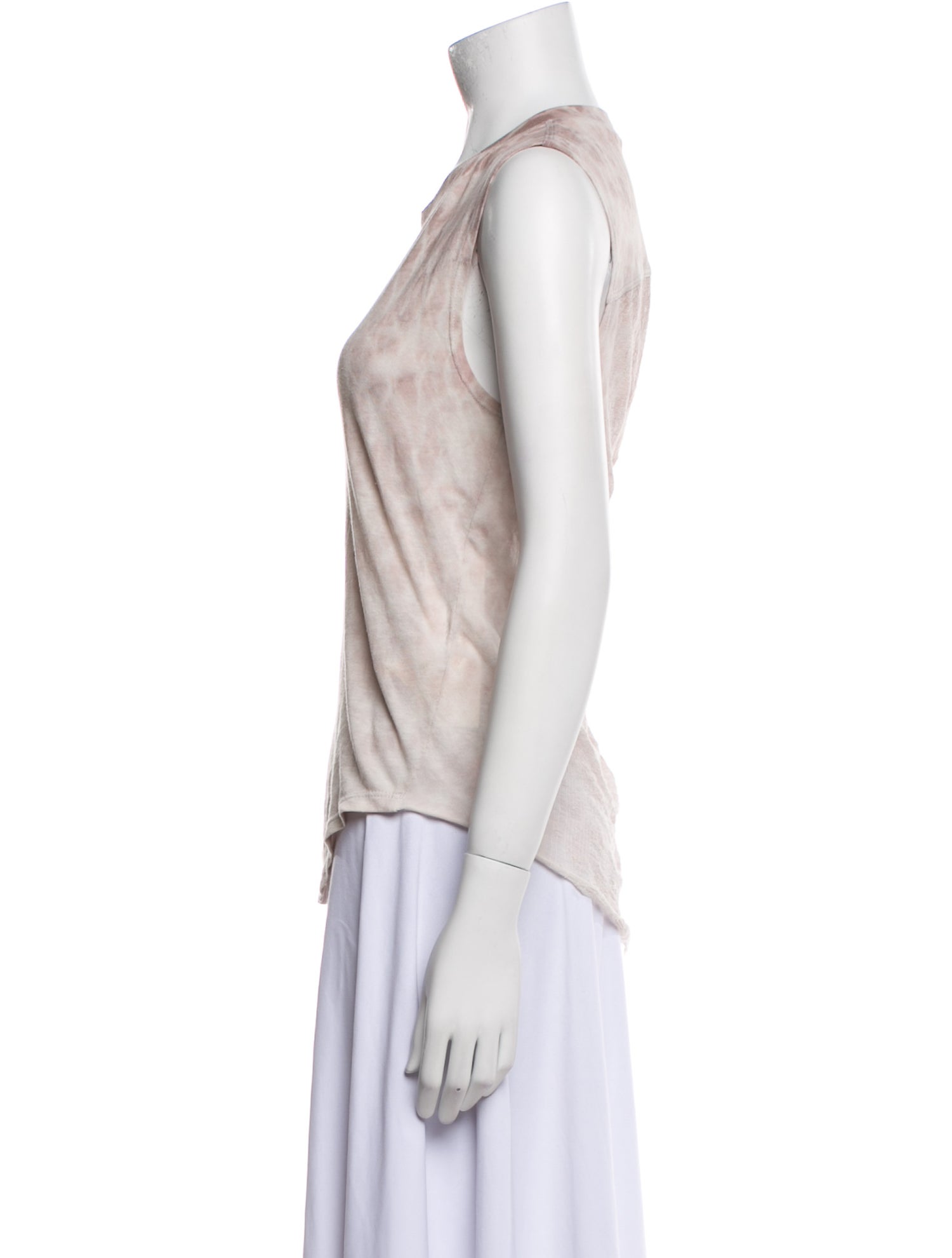 Raquel Allegra Tie-Dye Print Crew Neck Top