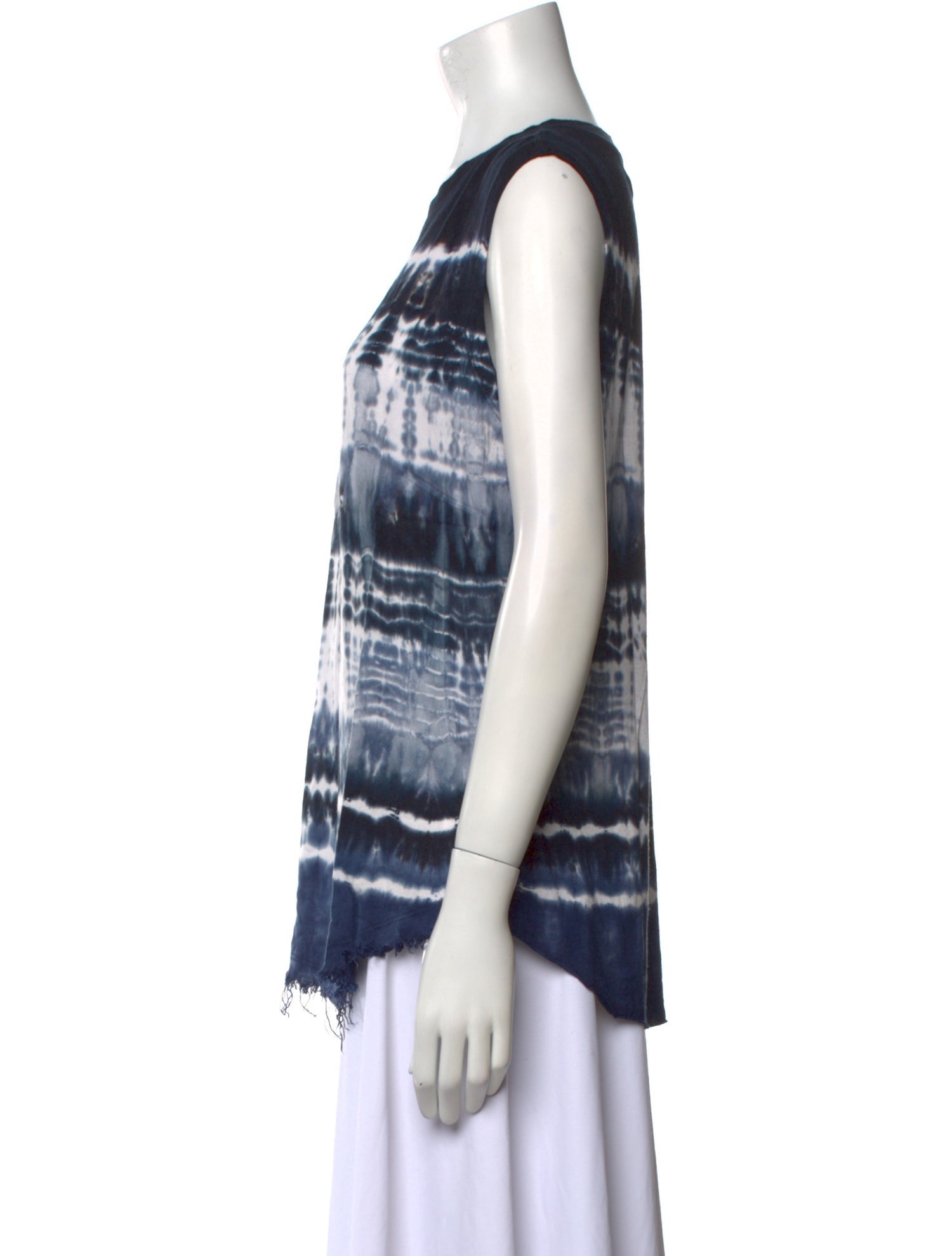 Raquel Allegra Tie-Dye Print Scoop Neck Top