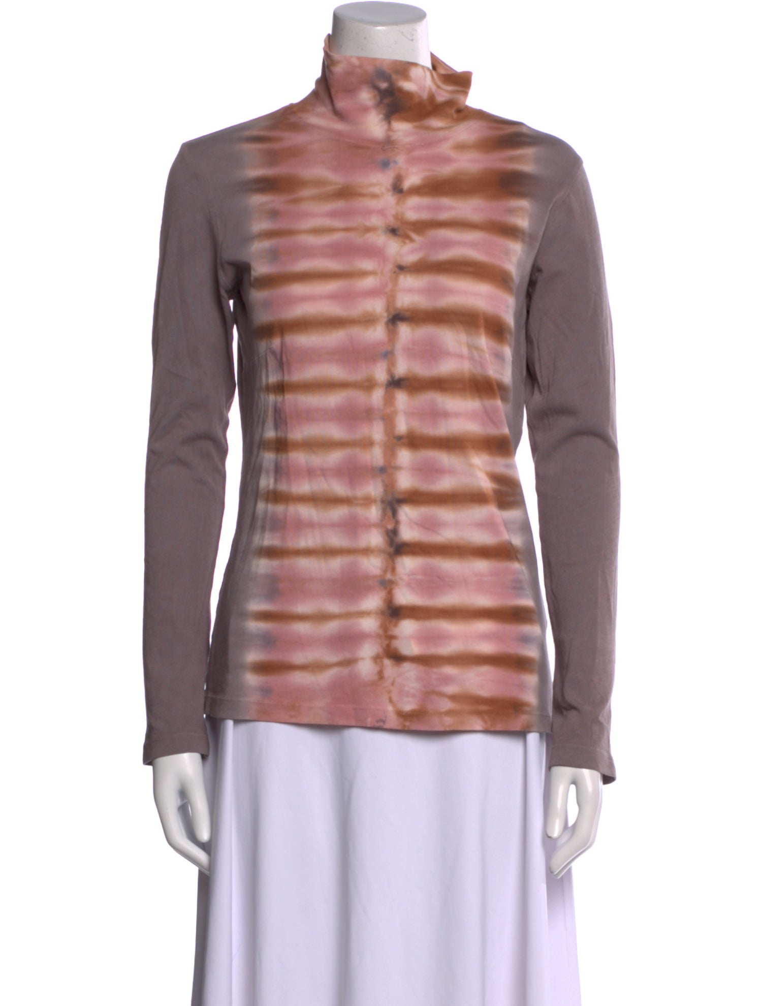 Raquel Allegra Tie-Dye Print Mock Neck Sweatshirt