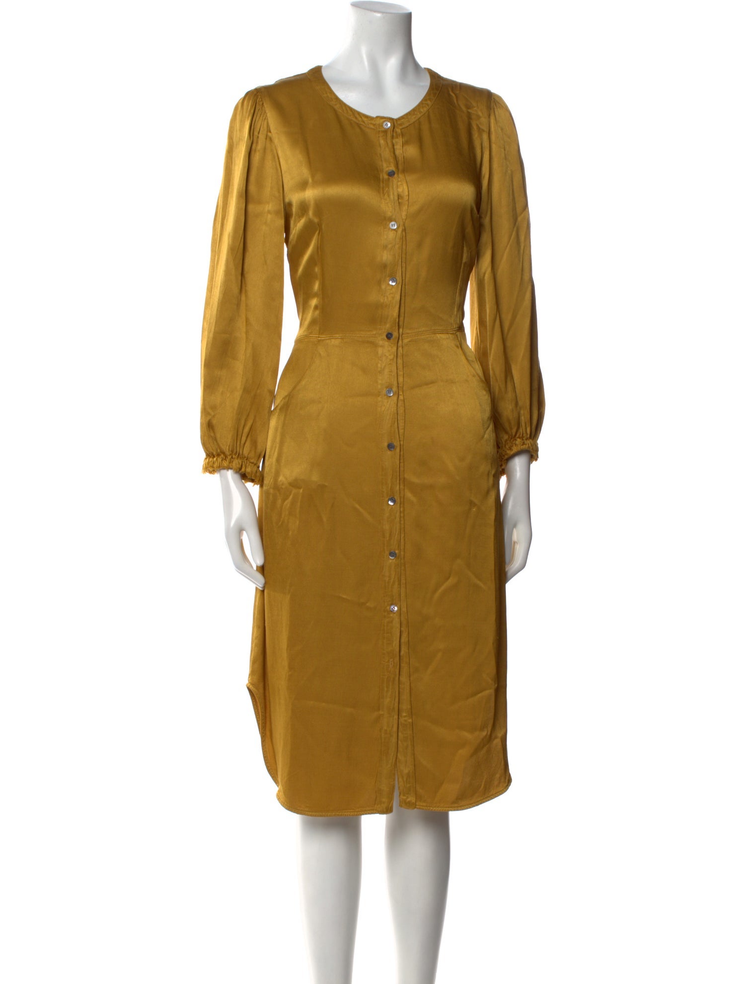 Raquel Allegra Scoop Neck Midi Length Dress