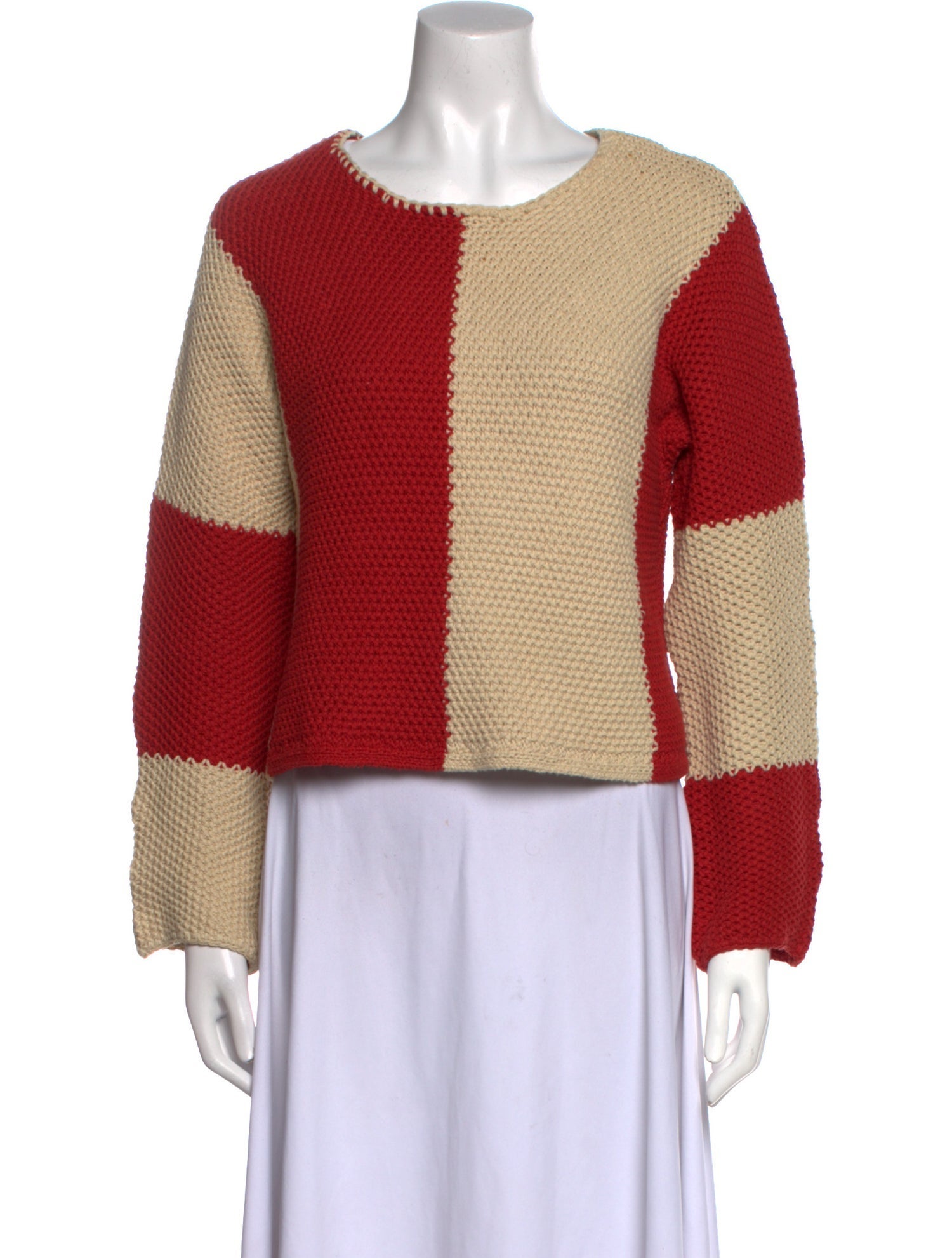 Raquel Allegra Printed Scoop Neck Sweater