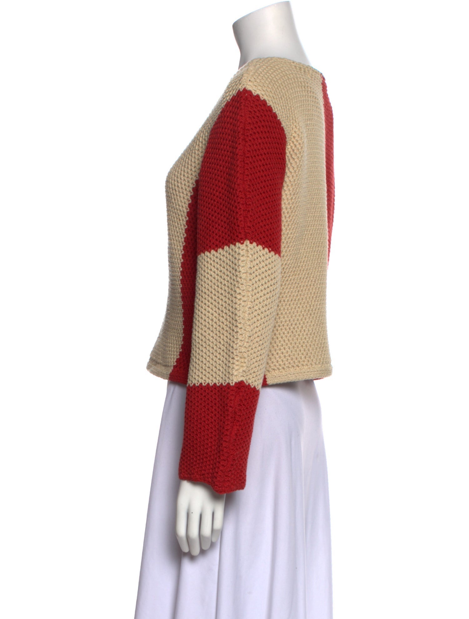 Raquel Allegra Printed Scoop Neck Sweater