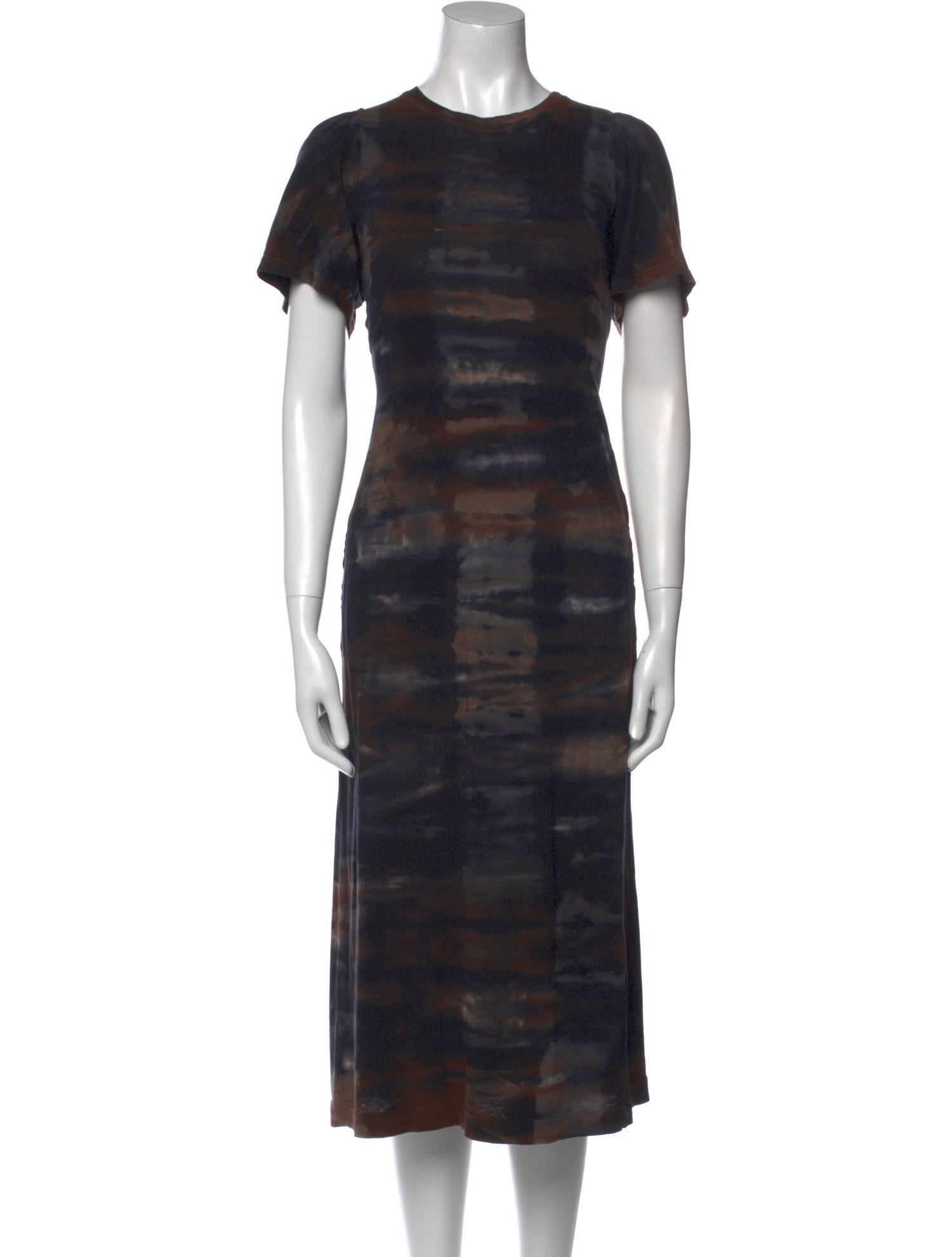 Raquel Allegra Tie-Dye Print Midi Length Dress