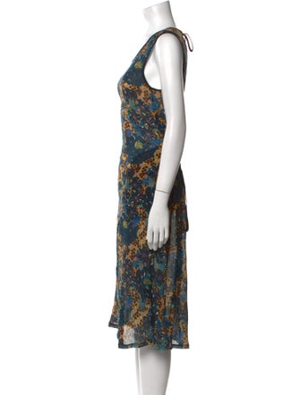 Raquel Allegra Printed Midi Length Dress