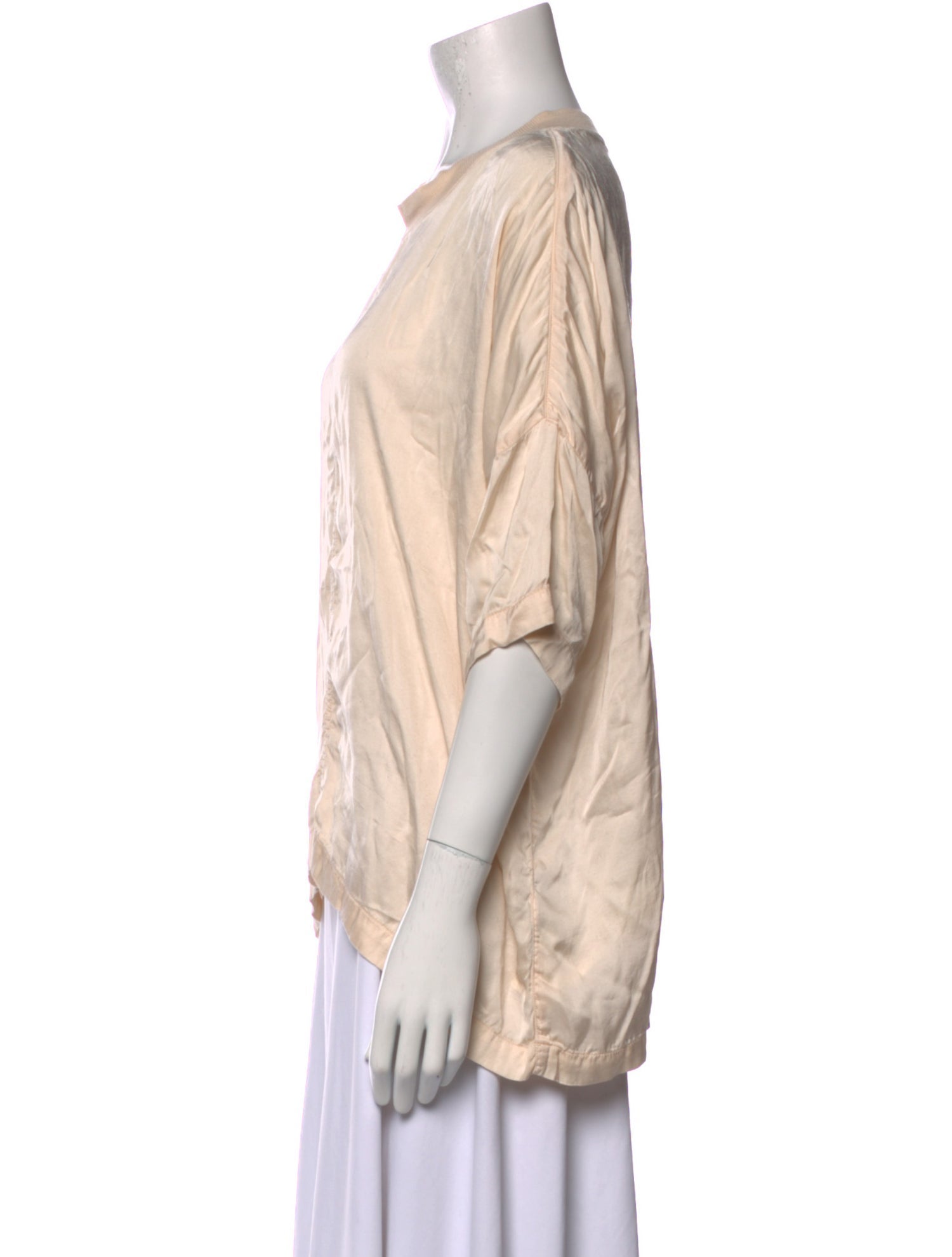 Raquel Allegra Scoop Neck Three-Quarter Sleeve Blouse