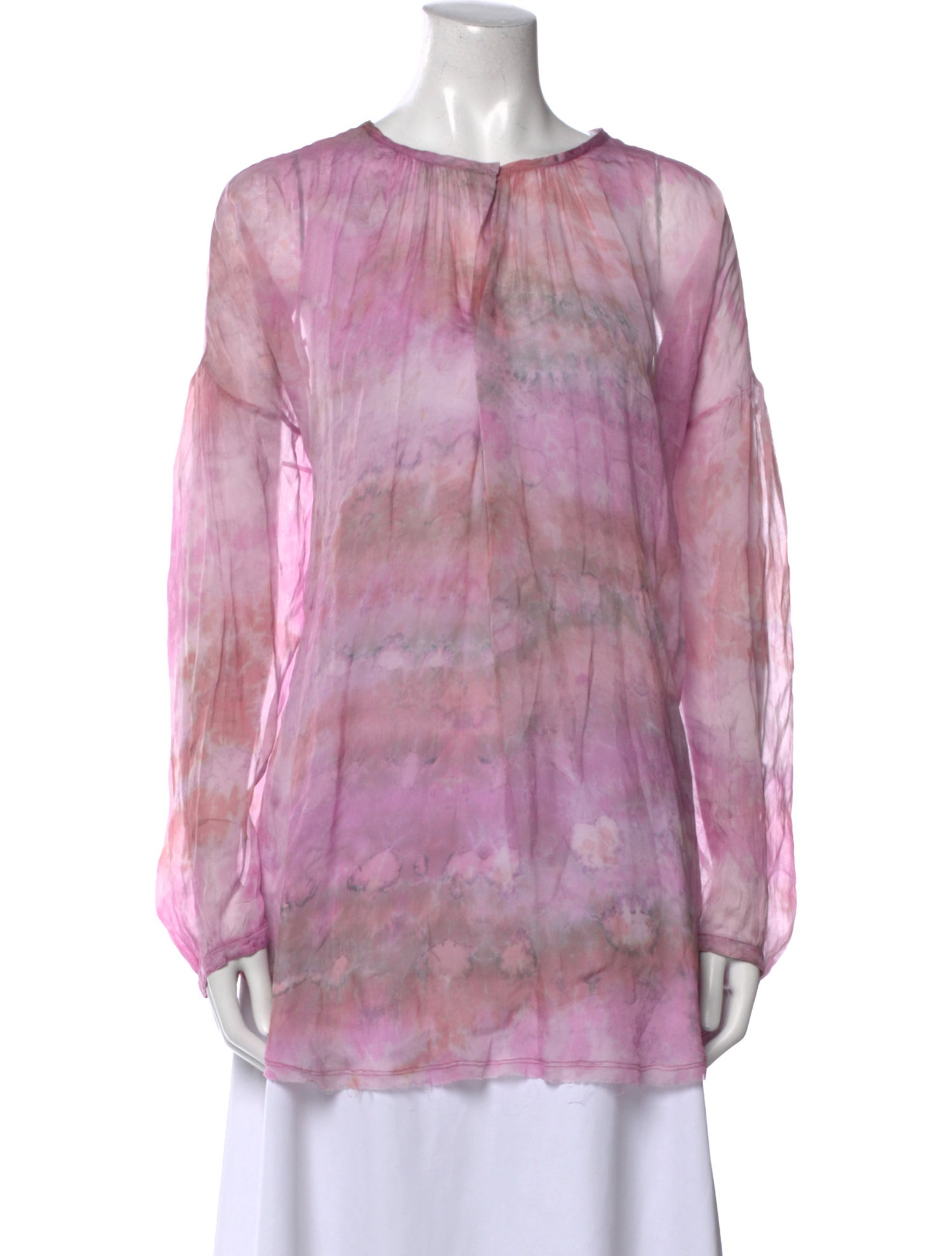Raquel Allegra Silk Tie-Dye Print Tunic