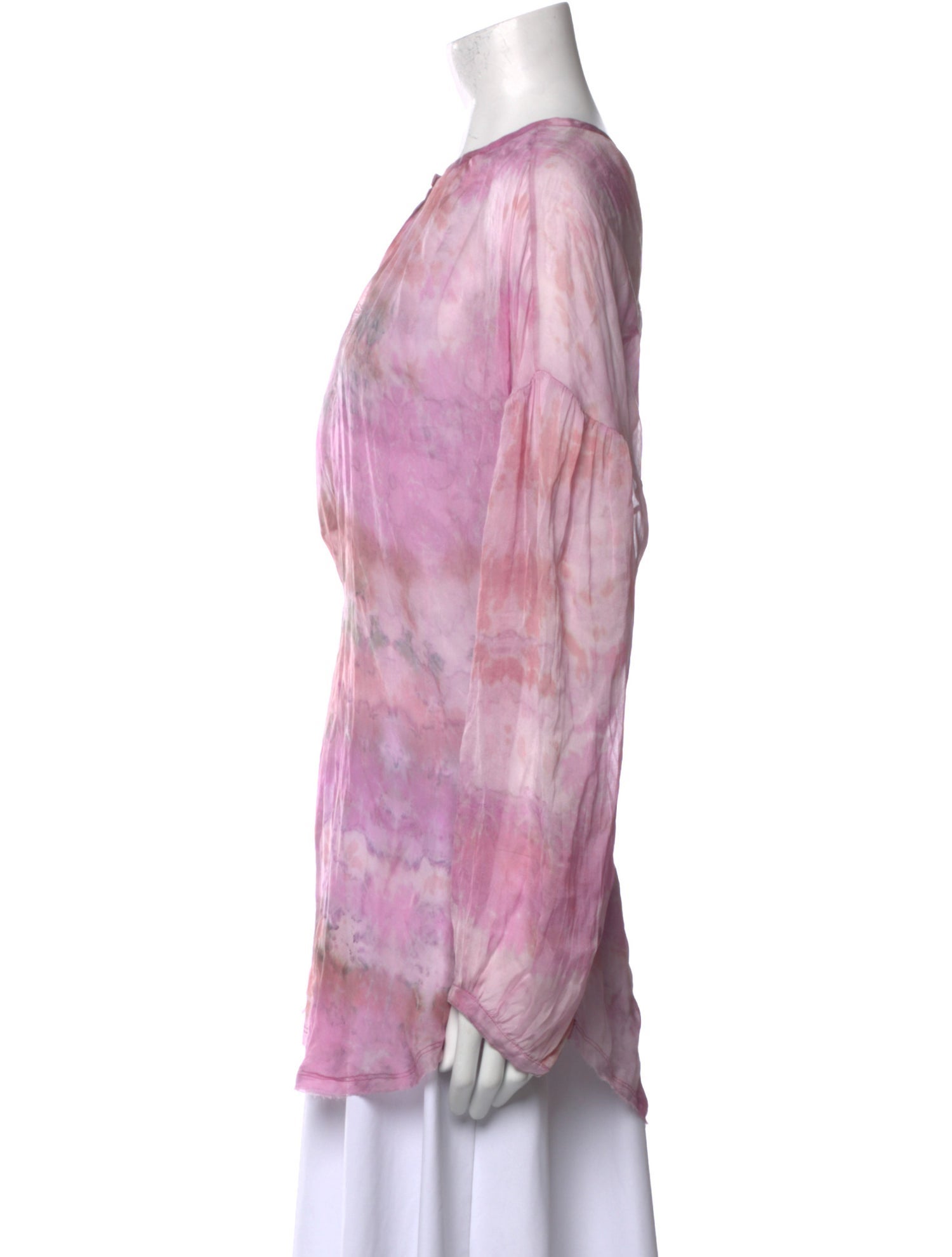 Raquel Allegra Silk Tie-Dye Print Tunic