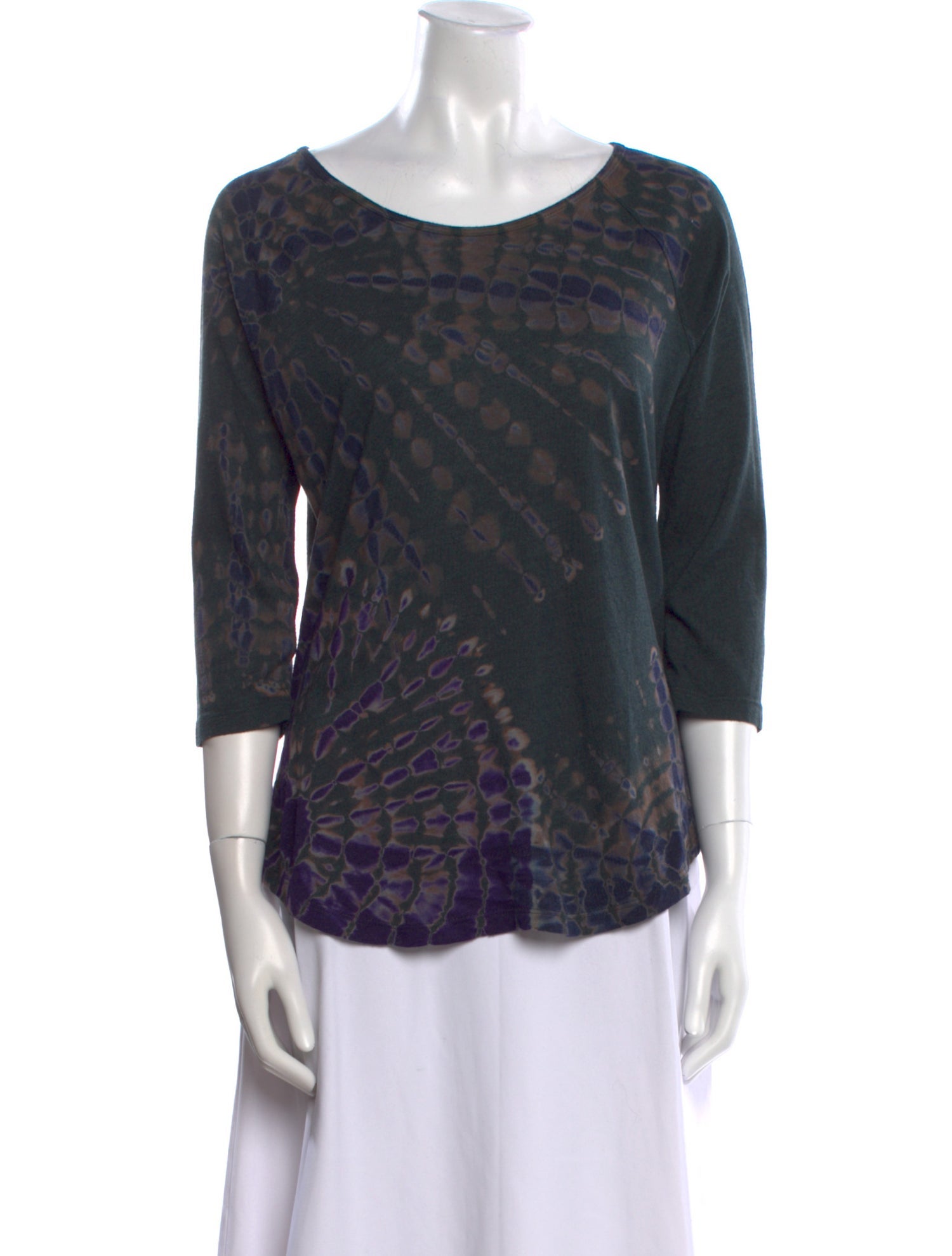 Raquel Allegra Tie-Dye Print Scoop Neck T-Shirt