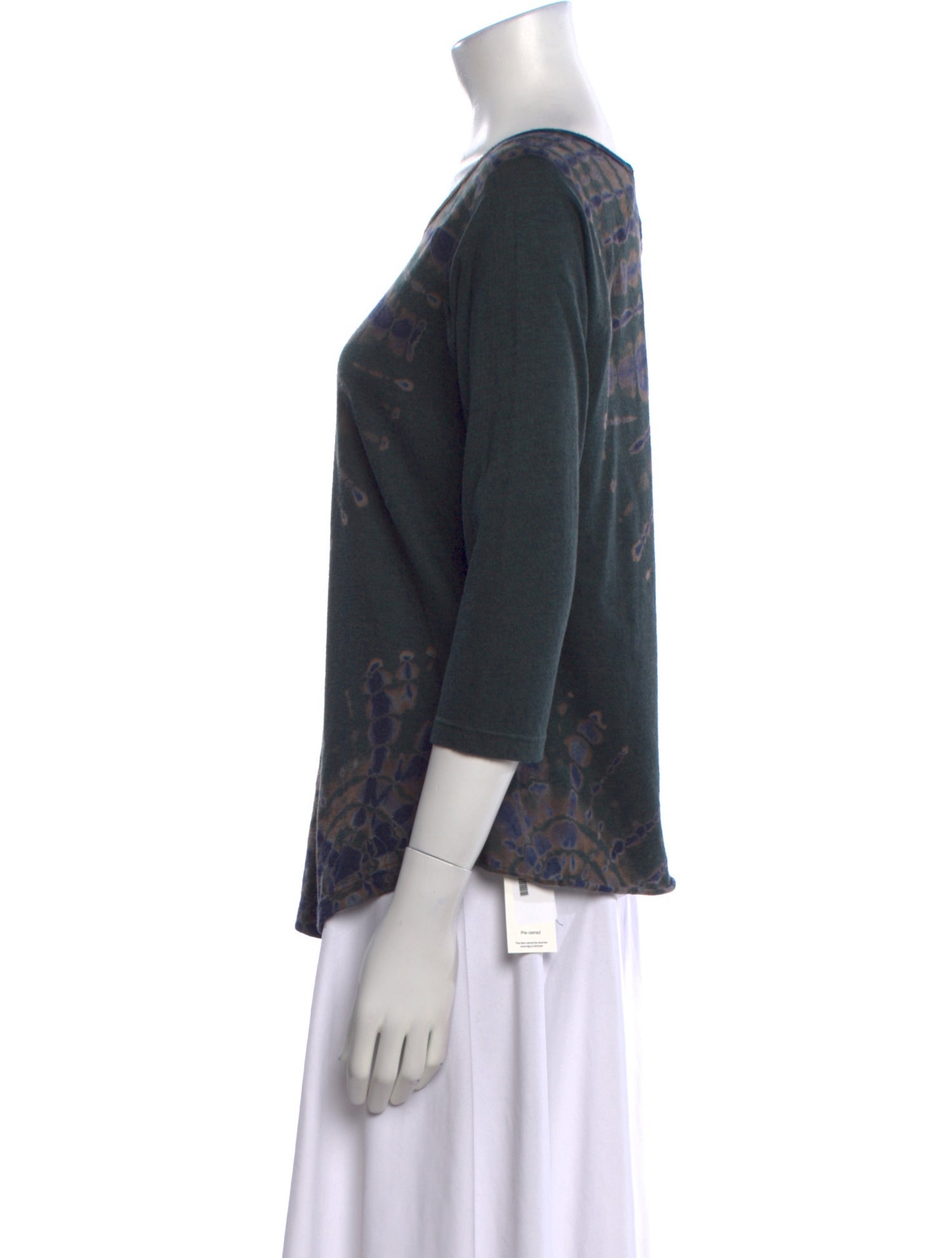 Raquel Allegra Tie-Dye Print Scoop Neck T-Shirt