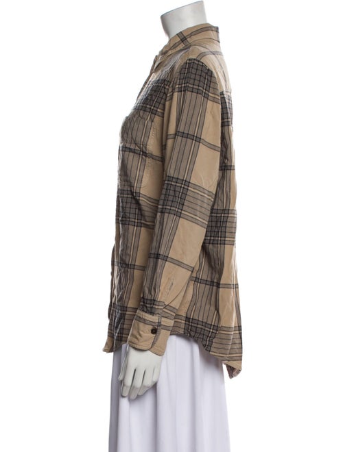 Raquel Allegra Plaid Print Long Sleeve Button-Up Top