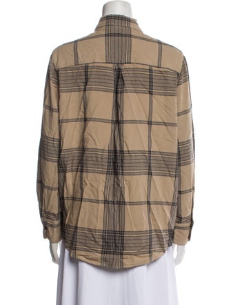 Raquel Allegra Plaid Print Long Sleeve Button-Up Top