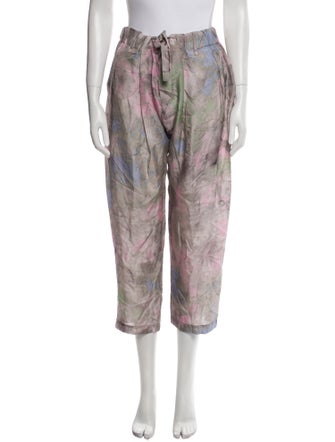 Raquel Allegra Silk Printed Sweatpants