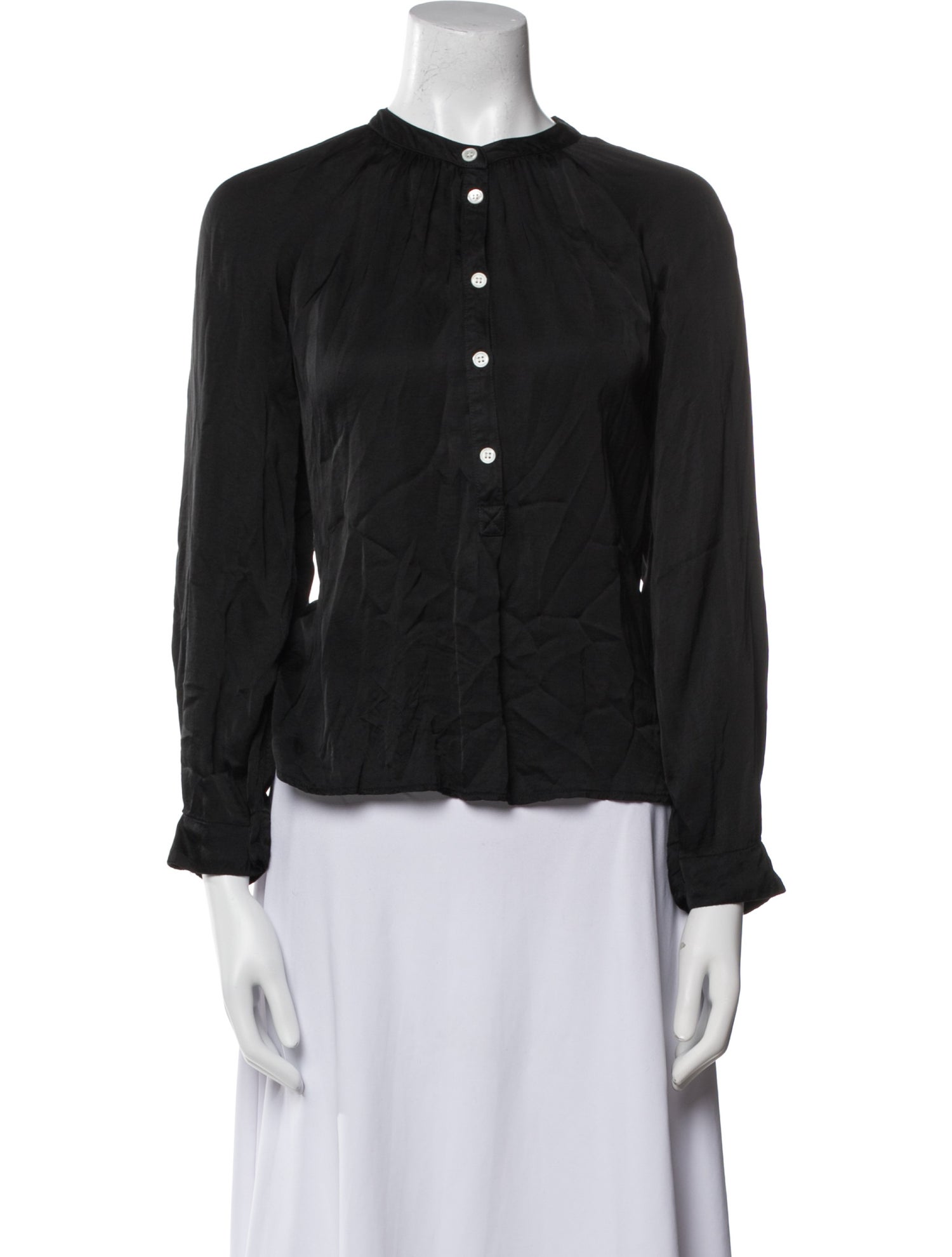 Raquel Allegra Crew Neck Long Sleeve Blouse