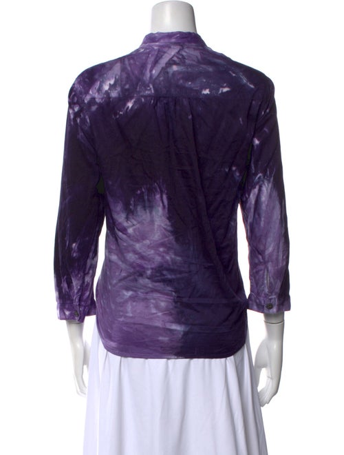 Raquel Allegra Three-Quarter Sleeve Button-Up Top