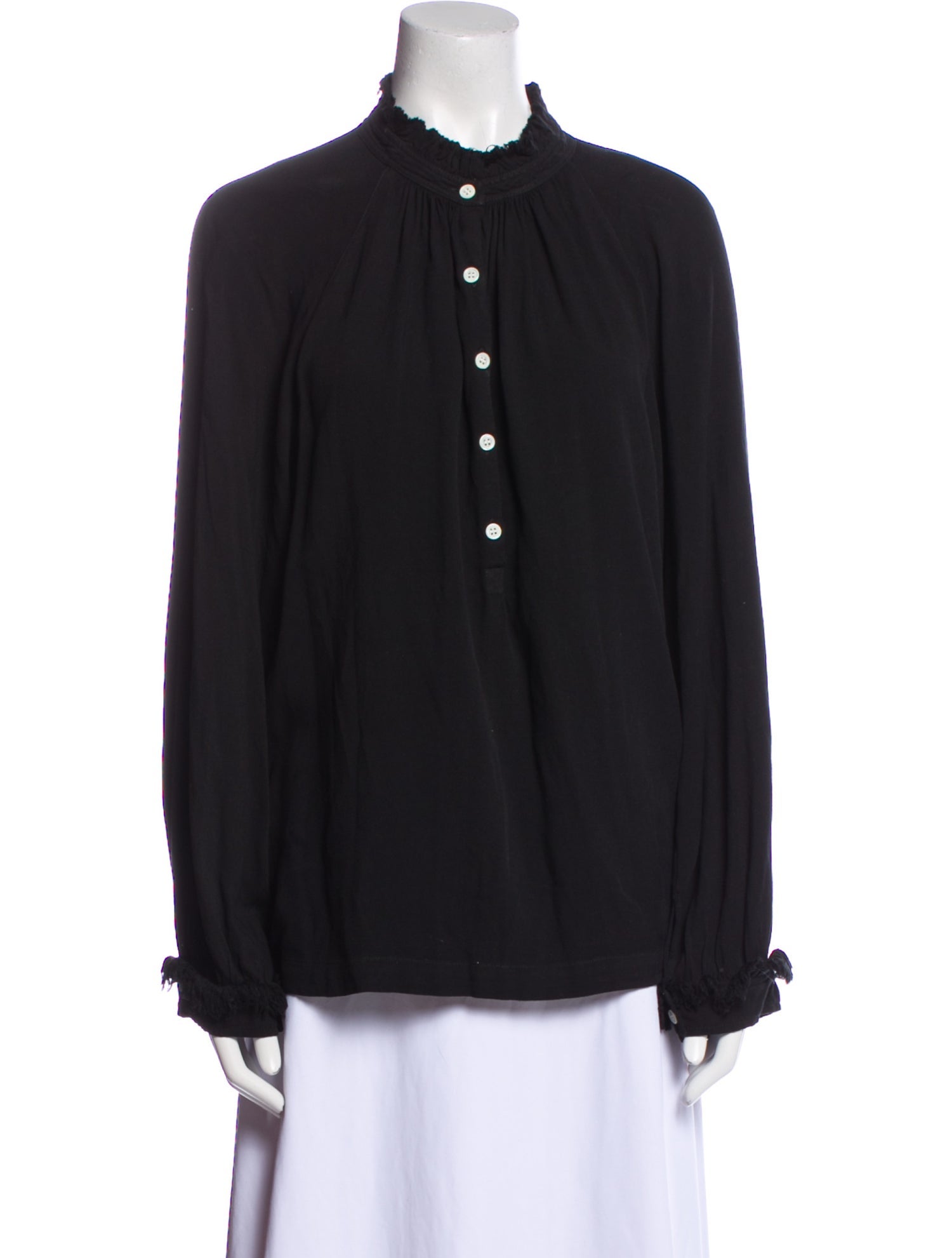Raquel Allegra Mock Neck Long Sleeve Blouse