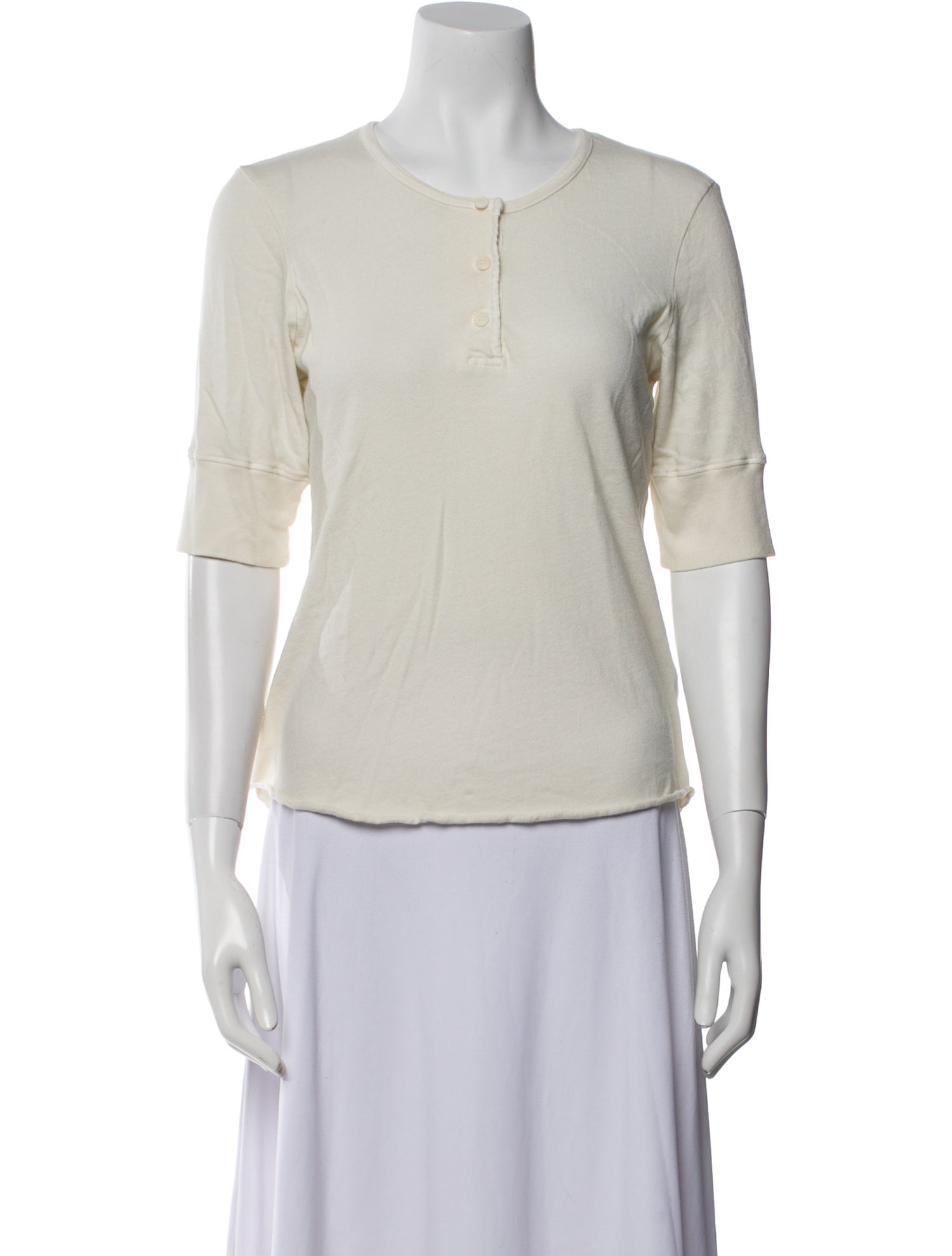 Raquel Allegra Crew Neck Three-Quarter Sleeve Top