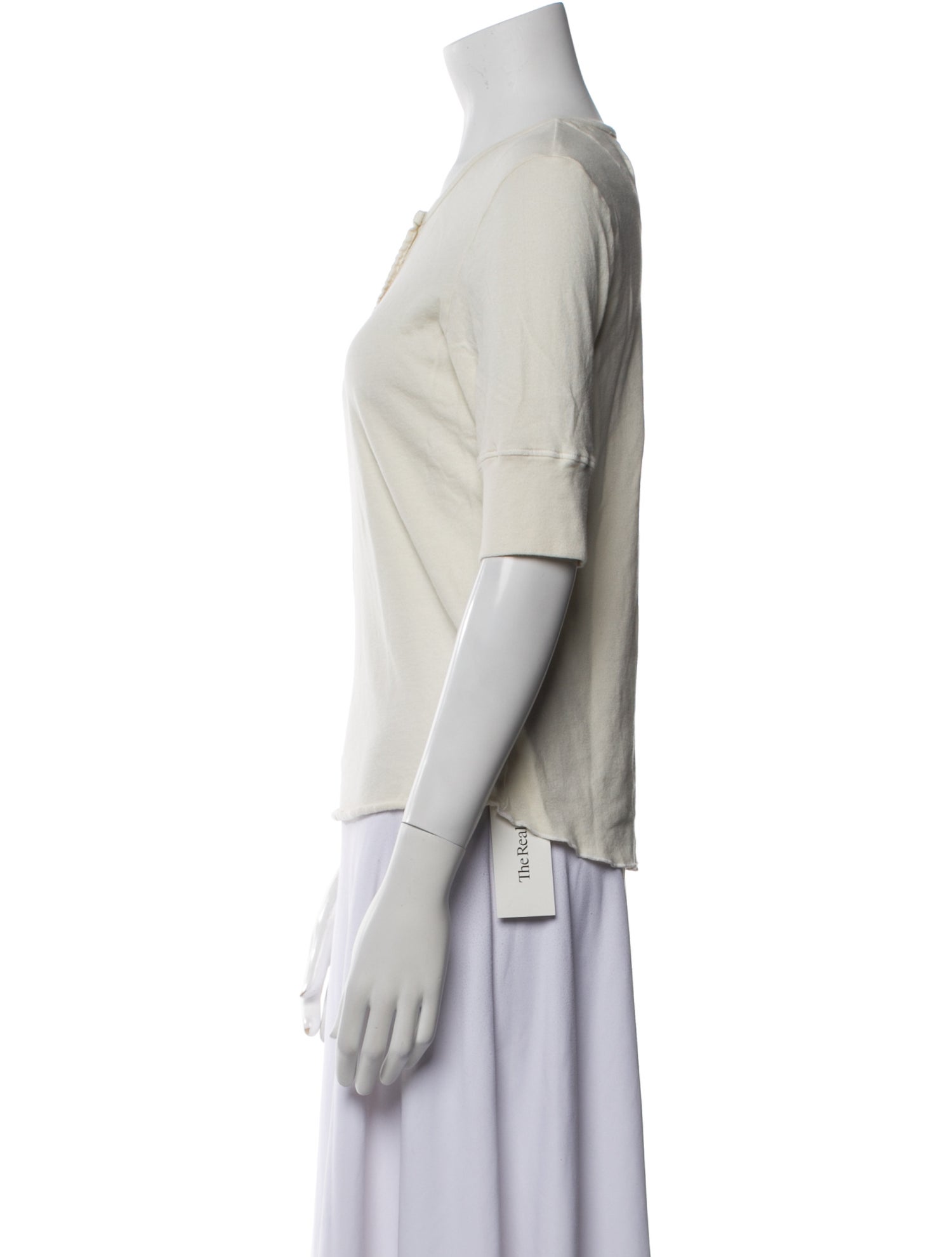 Raquel Allegra Crew Neck Three-Quarter Sleeve Top