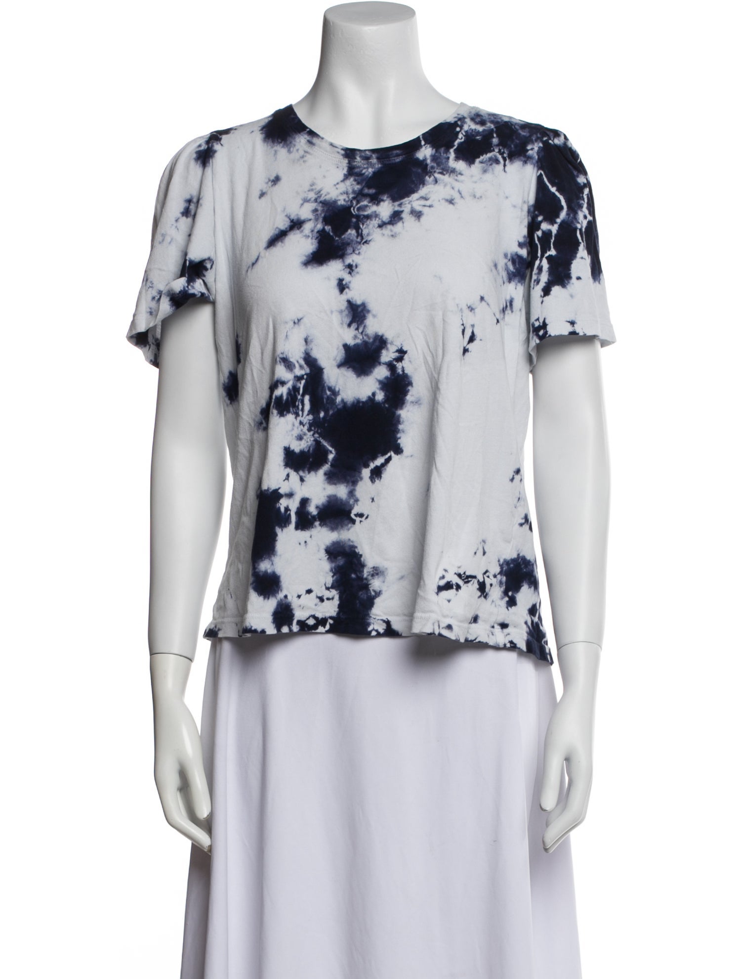 Raquel Allegra Tie-Dye Print Bateau Neckline T-Shirt