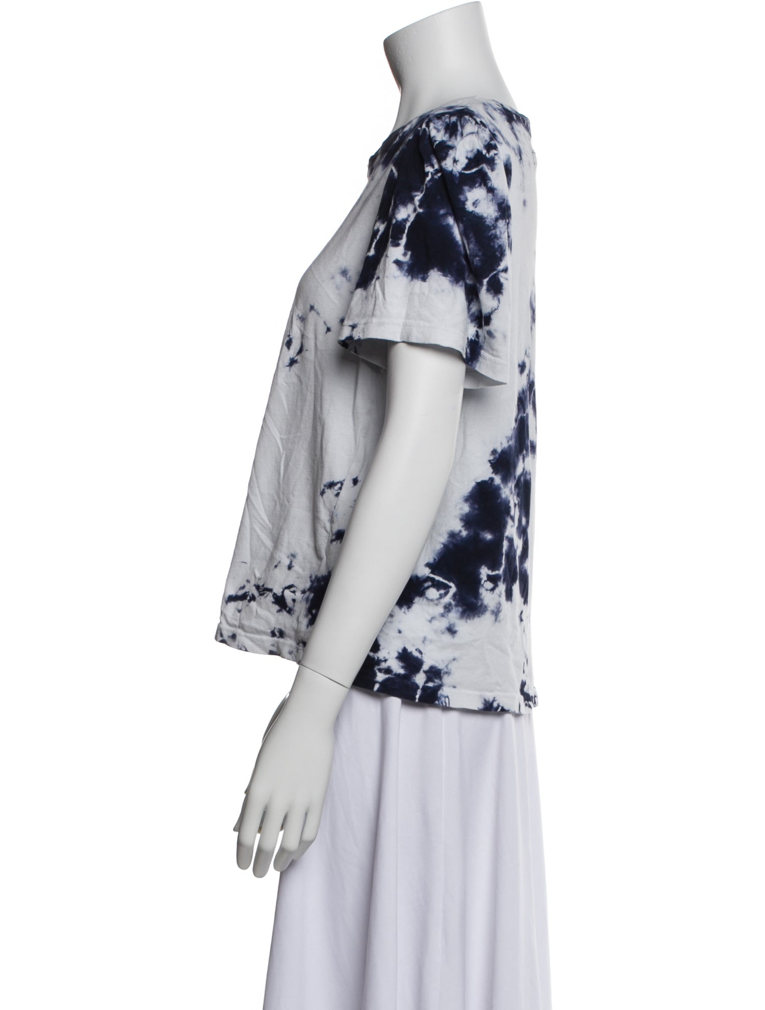 Raquel Allegra Tie-Dye Print Bateau Neckline T-Shirt