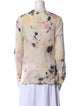 Raquel Allegra Tie-Dye Print V-Neck Blouse
