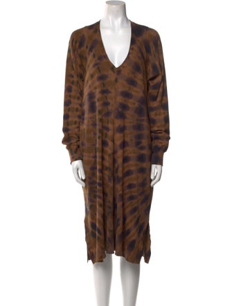 Raquel Allegra Tie-Dye Print Midi Length Dress