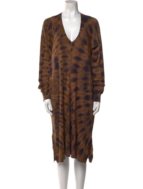 Raquel Allegra Tie-Dye Print Midi Length Dress