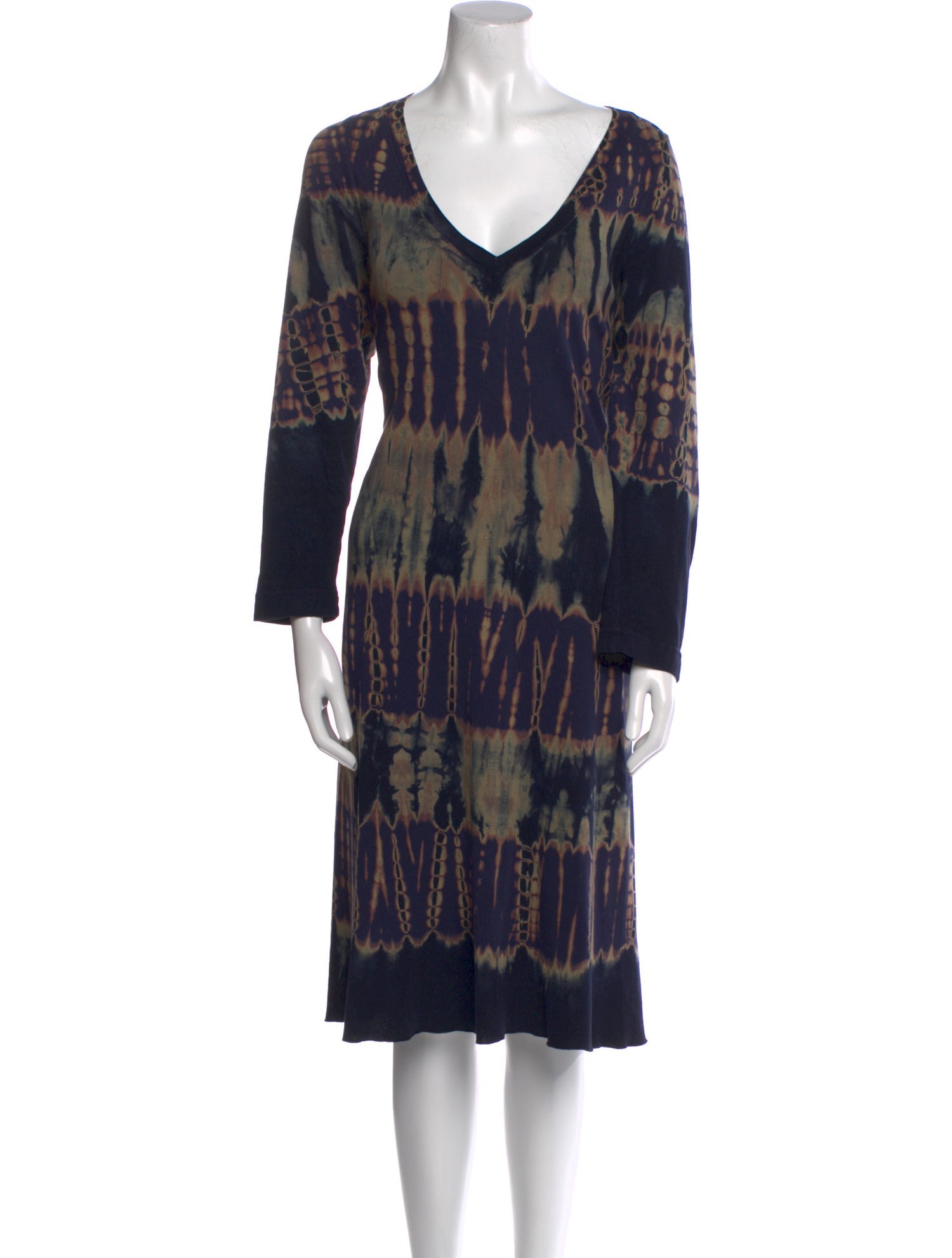 Raquel Allegra Tie-Dye Print Midi Length Dress
