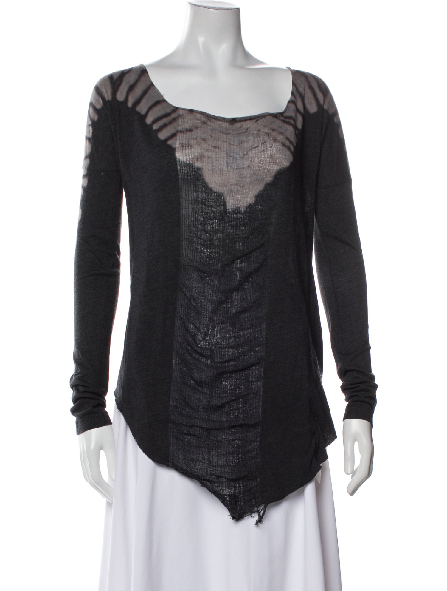 Raquel Allegra Square Neckline Long Sleeve Top