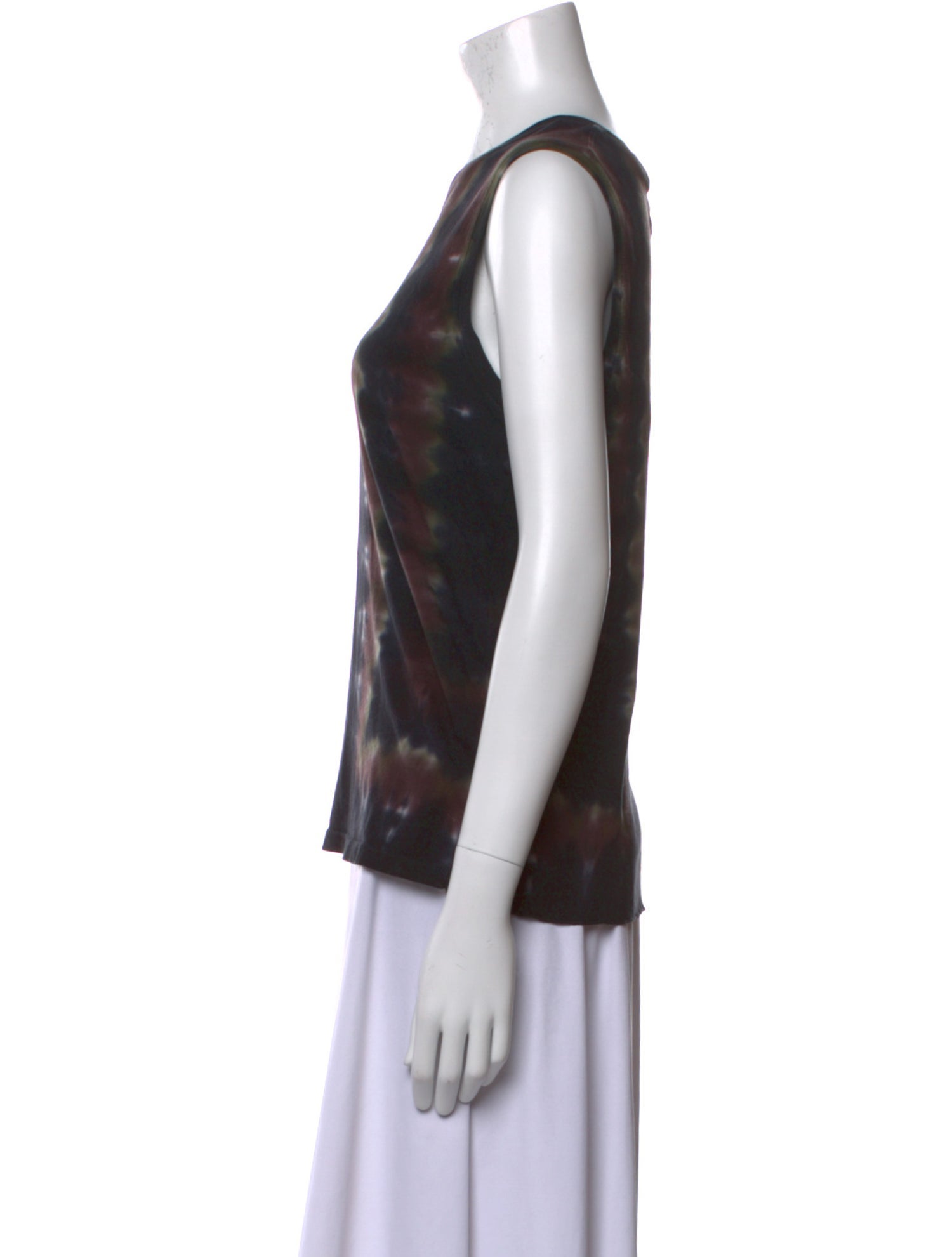 Raquel Allegra Tie-Dye Print Crew Neck Top