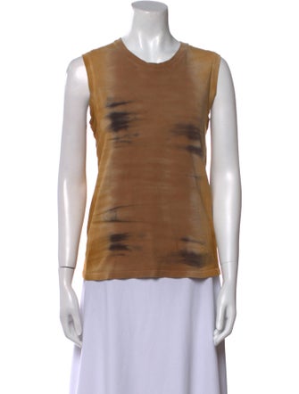 Raquel Allegra Tie-Dye Print Scoop Neck Top