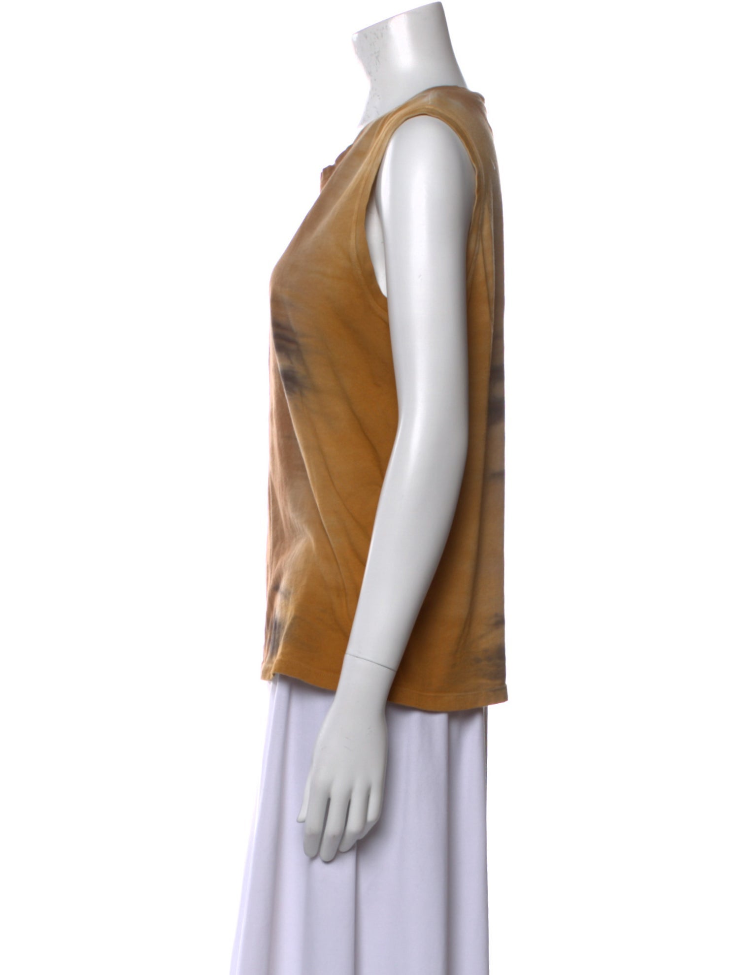 Raquel Allegra Tie-Dye Print Scoop Neck Top