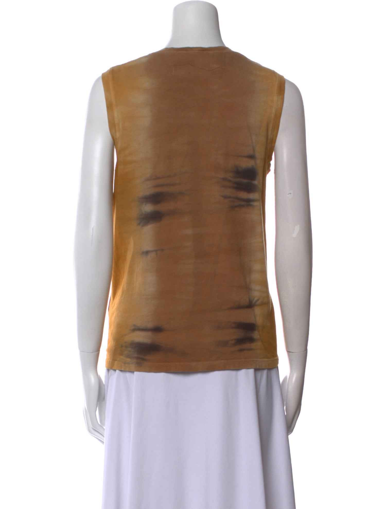Raquel Allegra Tie-Dye Print Scoop Neck Top
