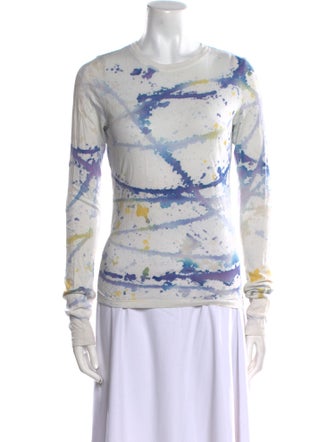 Raquel Allegra Tie-Dye Print Bateau Neckline Sweatshirt