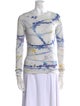 Raquel Allegra Tie-Dye Print Bateau Neckline Sweatshirt