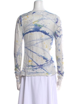 Raquel Allegra Tie-Dye Print Bateau Neckline Sweatshirt
