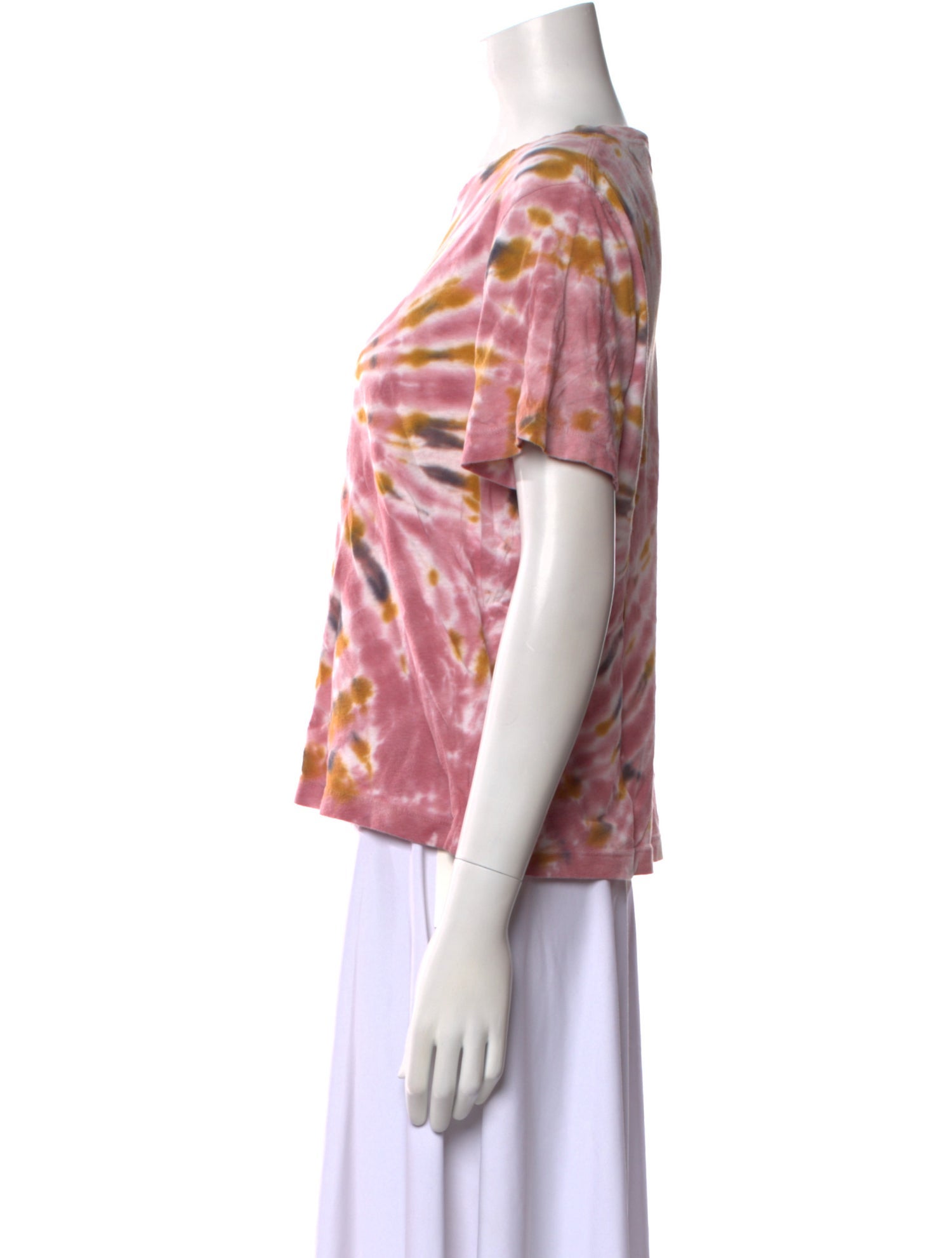 Raquel Allegra Tie-Dye Print Crew Neck T-Shirt