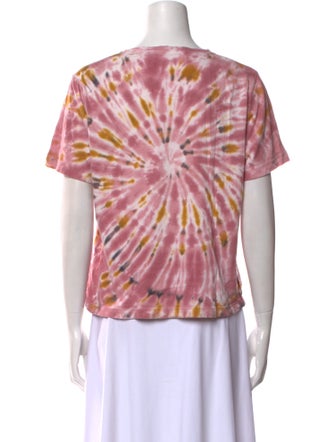 Raquel Allegra Tie-Dye Print Crew Neck T-Shirt
