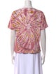 Raquel Allegra Tie-Dye Print Crew Neck T-Shirt
