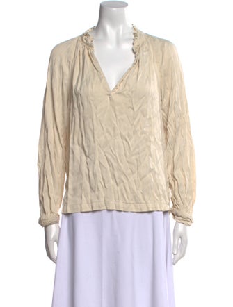 Raquel Allegra V-Neck Long Sleeve Blouse