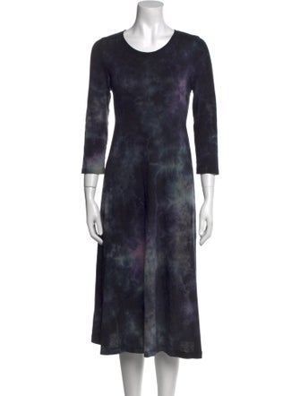 Raquel Allegra Tie-Dye Print Midi Length Dress