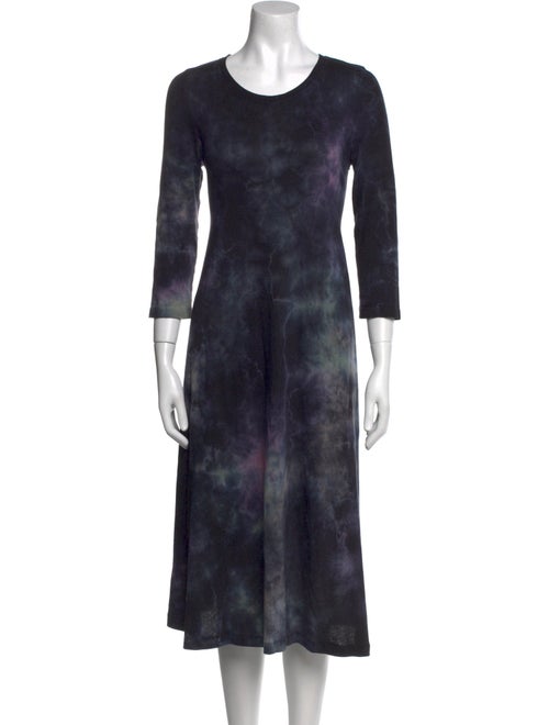 Raquel Allegra Tie-Dye Print Midi Length Dress