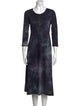 Raquel Allegra Tie-Dye Print Midi Length Dress