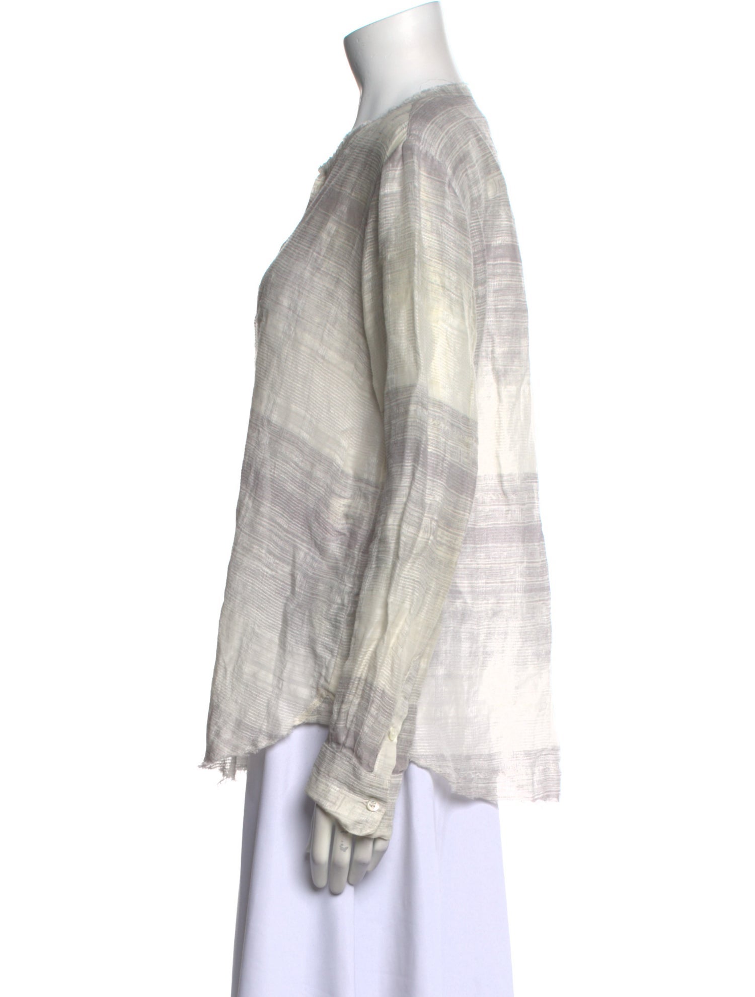 Raquel Allegra Plaid Print V-Neck Button-Up Top