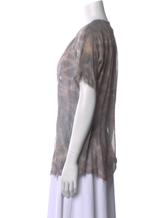 Raquel Allegra Silk Tie-Dye Print Blouse