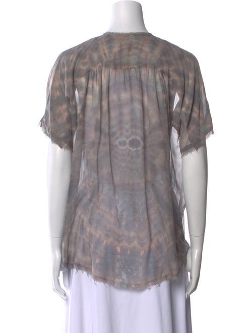 Raquel Allegra Silk Tie-Dye Print Blouse