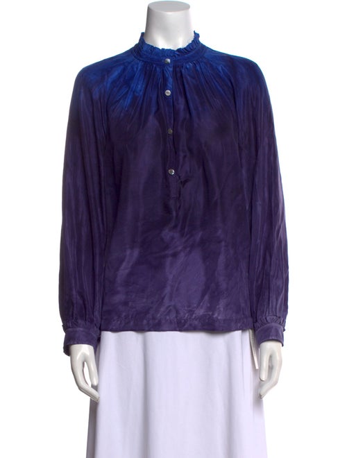Raquel Allegra Silk Mock Neck Blouse