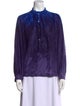 Raquel Allegra Silk Mock Neck Blouse
