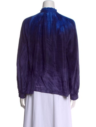 Raquel Allegra Silk Mock Neck Blouse