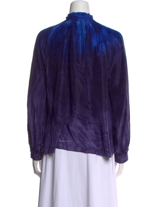 Raquel Allegra Silk Mock Neck Blouse