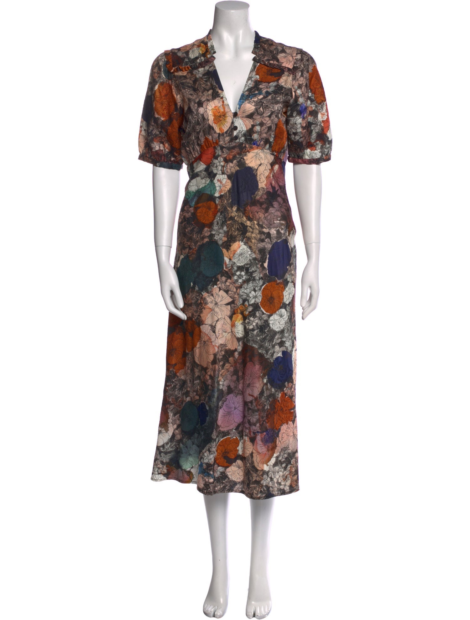 Raquel Allegra Floral Print Long Dress